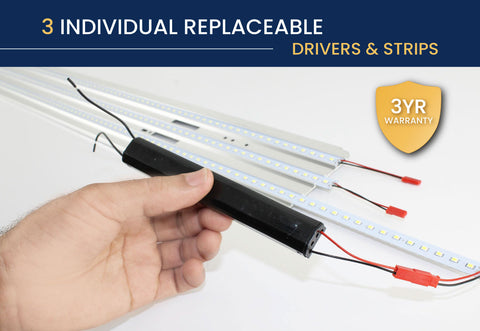 Orilis Vapor Tight LED Lighting comes with replaceable strips and drivers