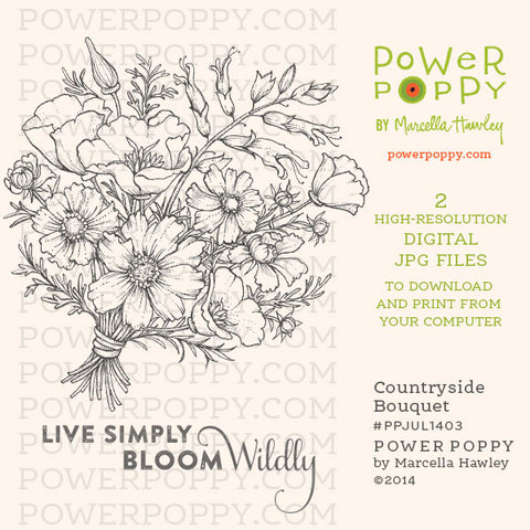 Countryside Bouquet Digital Stamp Set