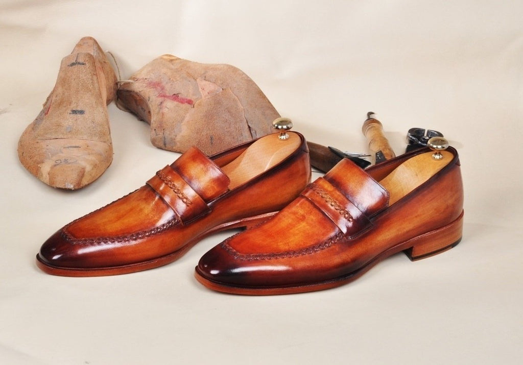 teater Igangværende fortjener Tuccipolo handmade leather luxury handstitched tan mens loafers shoe