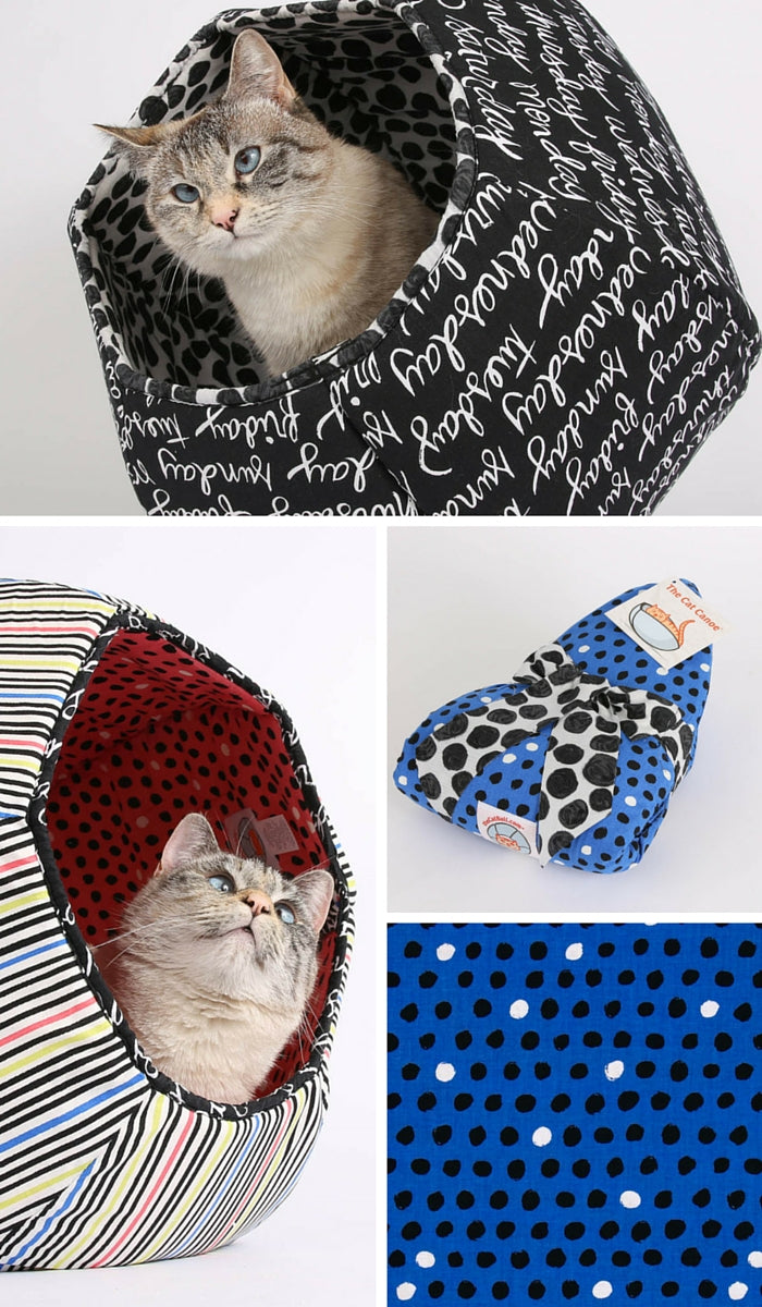 The Cat Ball cat bed made in Windham Fabrics 8 Days a Week collection