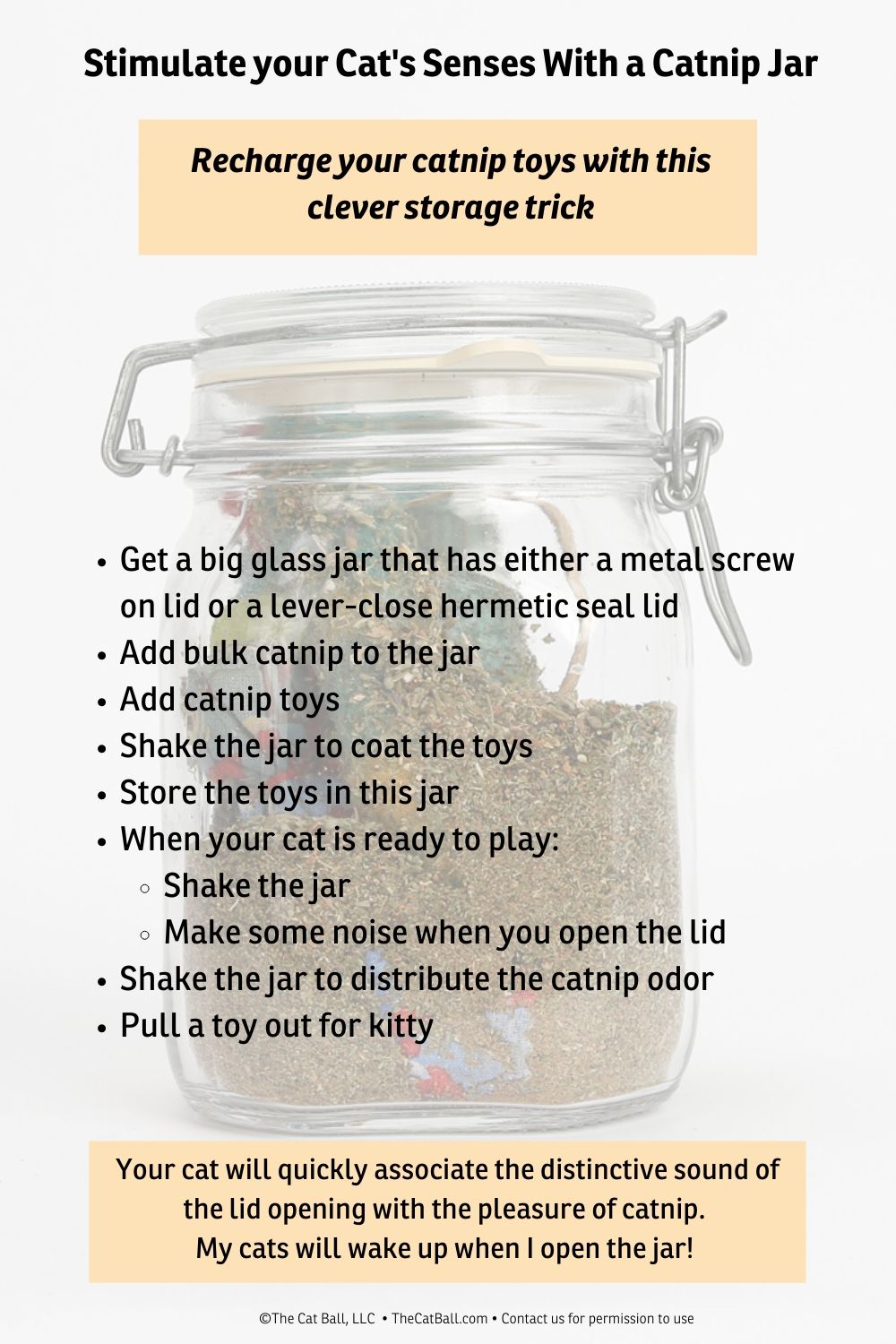 Create a catnip marinade jar to keep your catnip toys fresh