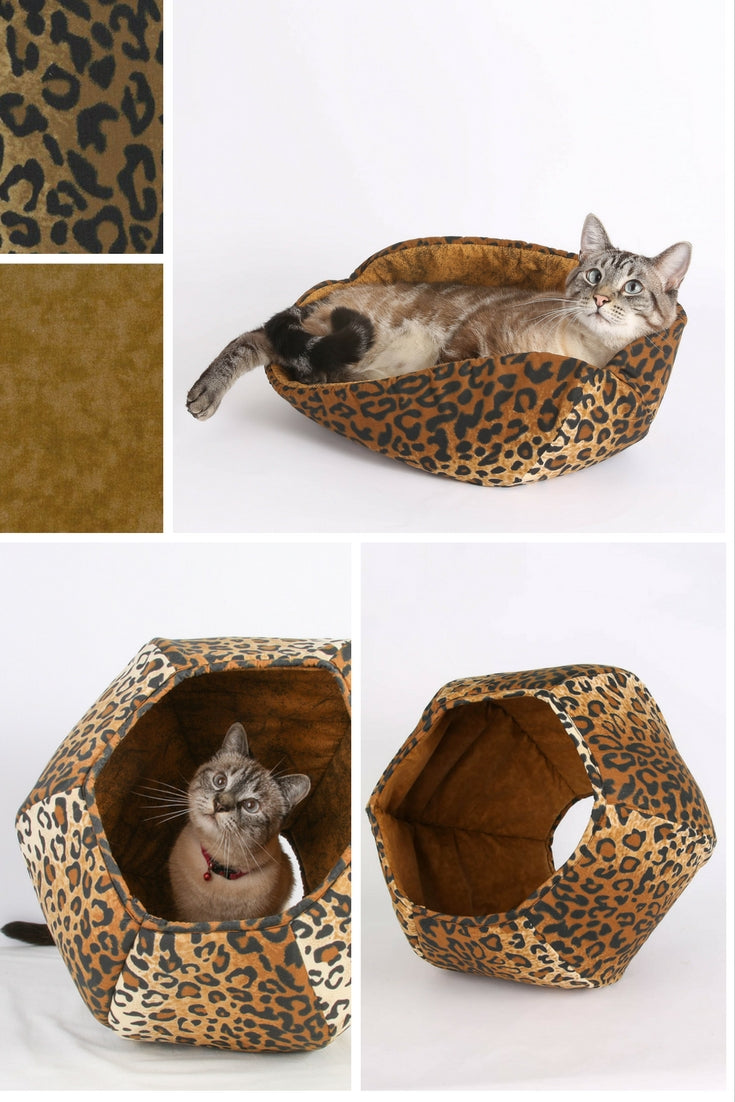 Leopard cat bed styles made by The Cat Ball company
