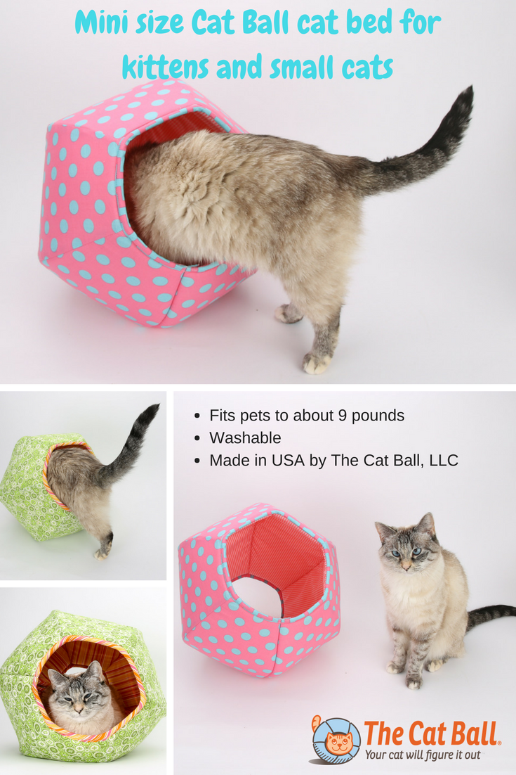 The mini size Cat Ball cat bed is ideal for kittens and small cats