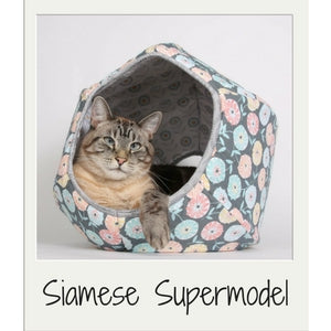 Retro is a Siamese supermodel in the Cat Ball cat bed