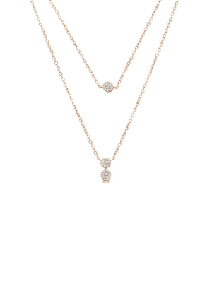 Pearl & Sparkles Layered Necklace Rosegold