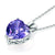 925 Sterling Silver Heart Pendant Necklace 5 Carat Purple  MXFN8045