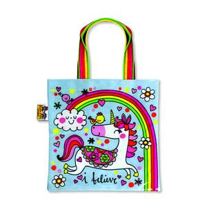 Rachel Ellen Design: Mini Tote Bag - I Beleive Unicorn & Rainbow