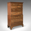 Antique, Chest On Chest of Drawers, English, Tall Boy, Mahogany, Circa 1780