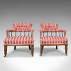 Pair of Antique Salon Chairs, English, Edwardian, Scroll Back Armchairs c.1910