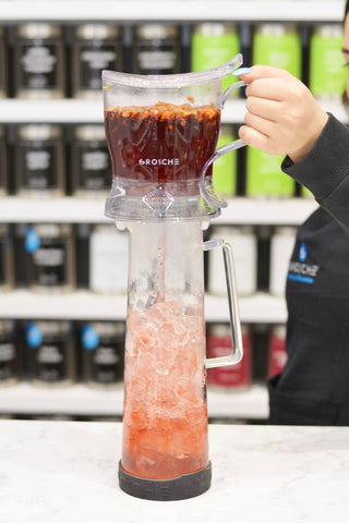 making iced tea in the bali water pitcher