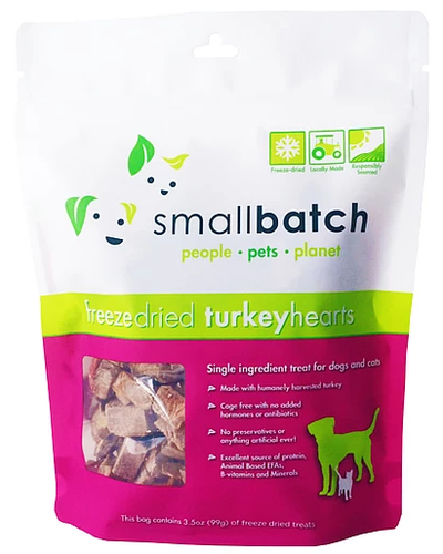 Smallbatch Freeze Dried Raw Treat - Turkey Hearts - Treats - Smallbatch - Shop The Paw