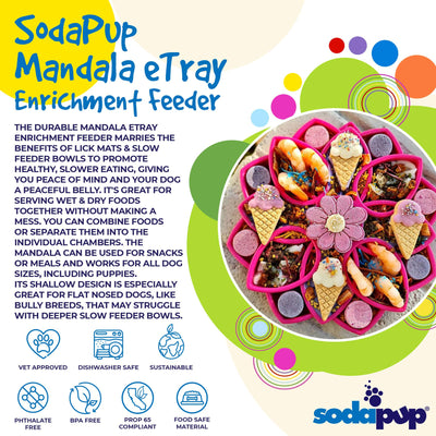 Sodapup - eTray (Enrichment Tray) - Mandala Blue - Toys - Sodapup - Shop The Paw