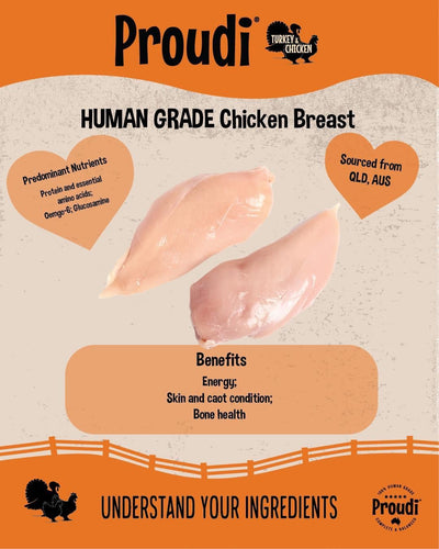 Proudi Frozen Raw Dog Food - Turkey & Chicken - Non-prescription Dog Food - Proudi - Shop The Paw