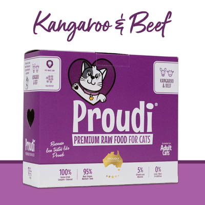 Proudi Frozen Raw Cat Food - Kangaroo & Beef - Non-prescription Cat Food - Proudi - Shop The Paw