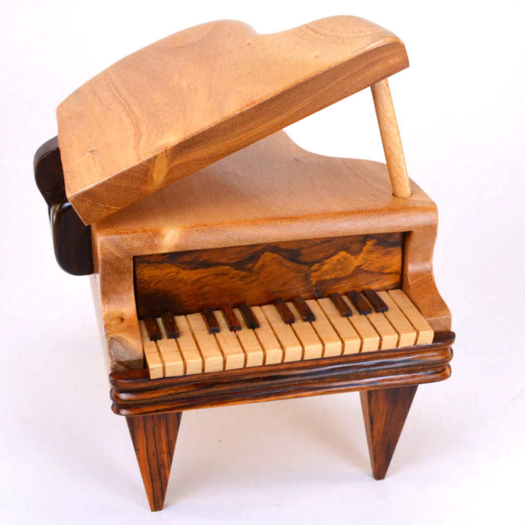 Piano Puzzle Box, handcrafted wooden puzzle box, a piano with a secret 