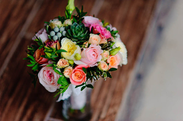 colorful bouquet on table