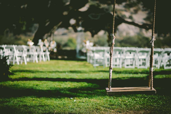 wedding ceremony venue with swing