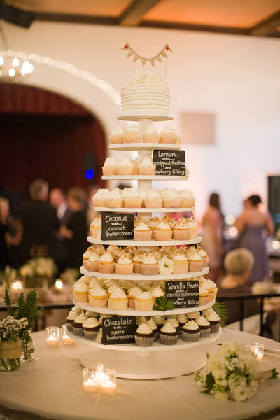 cupcake tower with signage