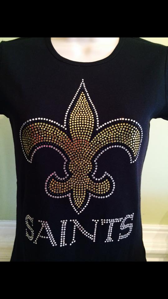 New Orleans Saints Rhinestone T-shirt 