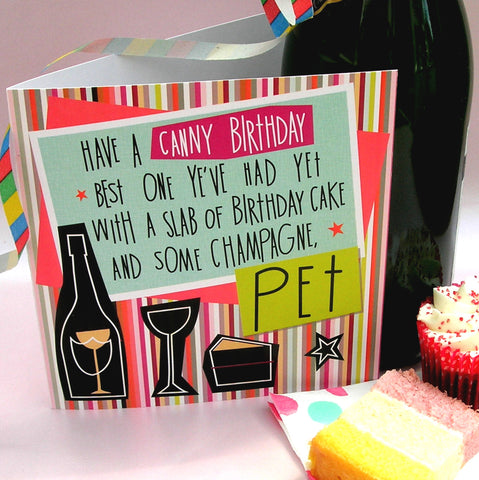 Geordie poetry Card Happy Birthday Pet