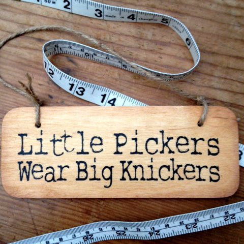 Little Pickers Wear Big Knickers Sign by Wotmalike