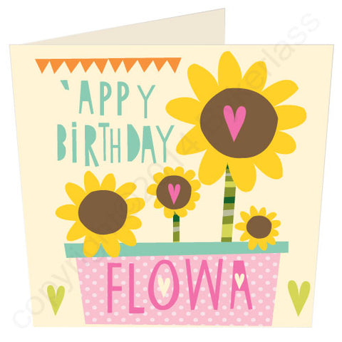 Happy Birthday Flower Manc Card, Manchester Card