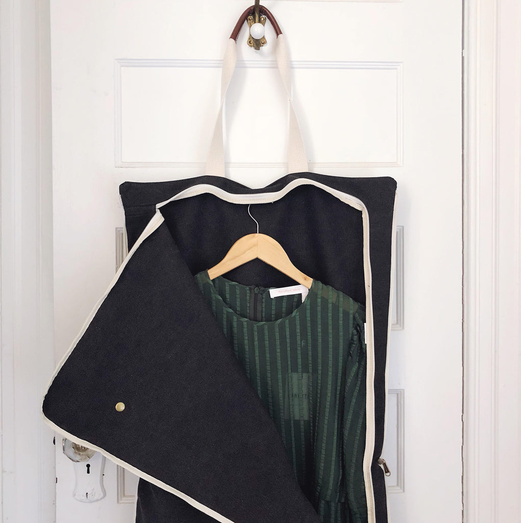 Washed Charcoal Garment Tote Hanging