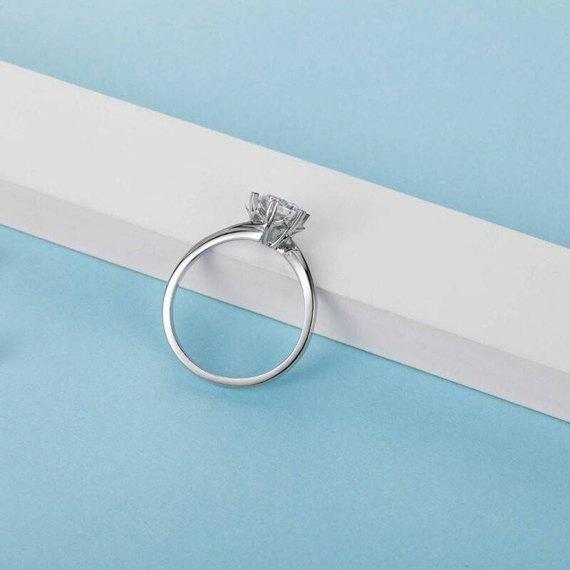 Sterling Silver 1ct Moissanite Ring For Women