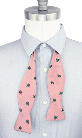 dupioni silk pink bow tie