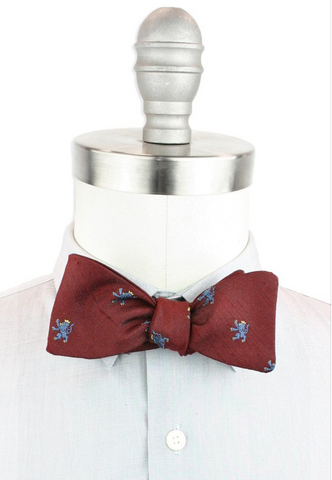 dupioni silk bow tie red