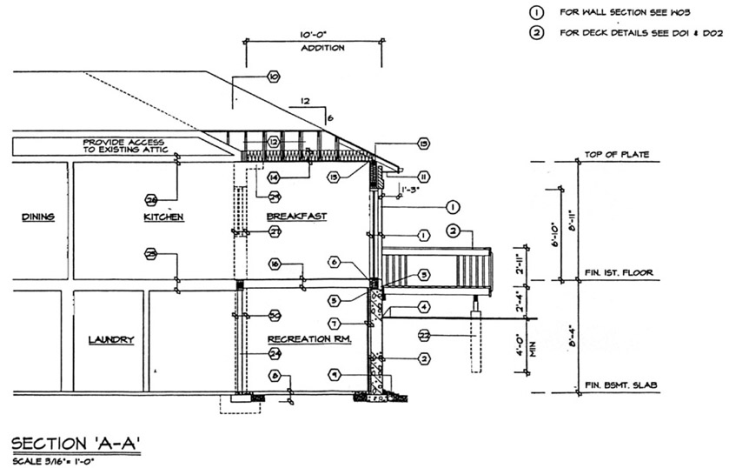 House Blueprint Cross Section 730