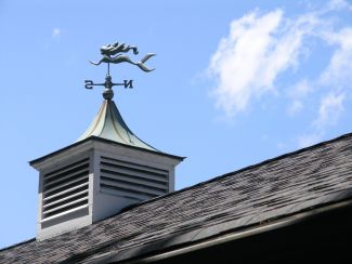 roof with weathervane