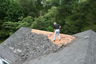 stripping shingles roof