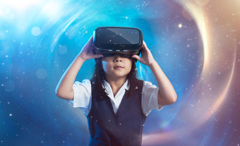 Girl Using a Virtual Reality Headset