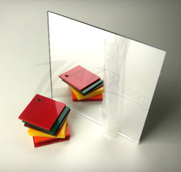 100 1/" x 1//16/" VERY THIN Mirrored Acrylic Squares Plastic Plexiglass FREE S/&H!