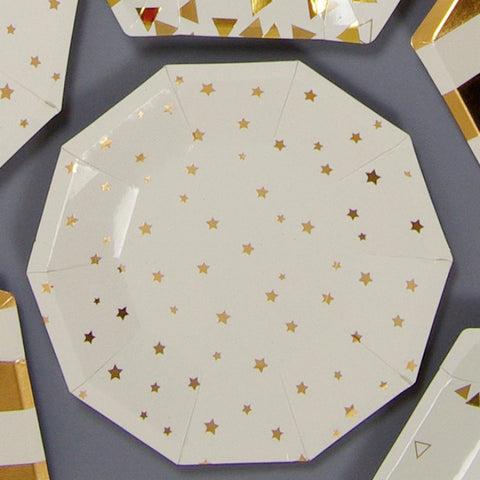 Gold Star Small Paper Party Plates Â£3.25