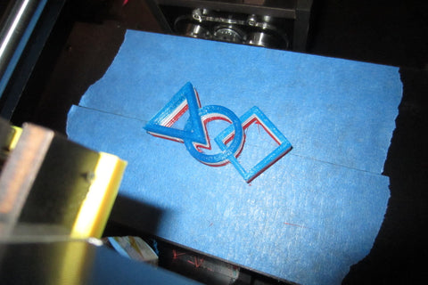   FIRST logo reprinted in the correct orientation. Prototype Supply PLA in red, white, and blue. Available on our website.  If you're a One Up or Two Up owner, hit the Contact us page and let us know.  We'll send you a discount on our filament!