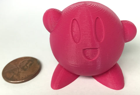 colorFabb XT Pink Kirby with Penny for reference