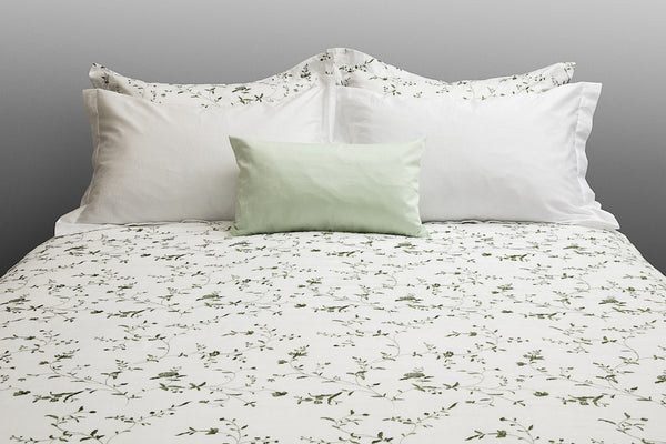 Organic Cotton Duvet Cover Set Floral Embroidery