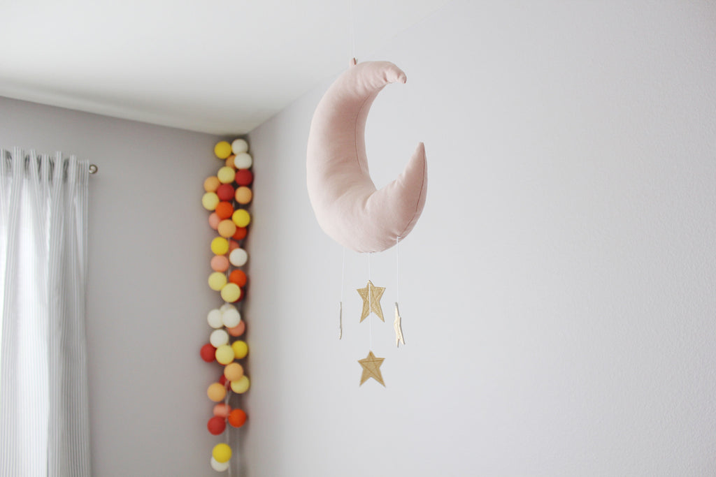 Rose and Gold Moon Mobile by Baby JIves Co