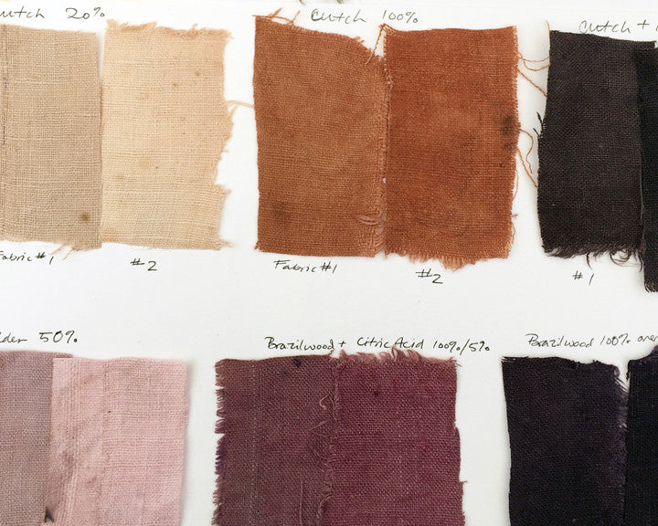 Natural Dye Swatched from Honest Alchemy