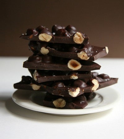 dark chocolate with hazelnuts