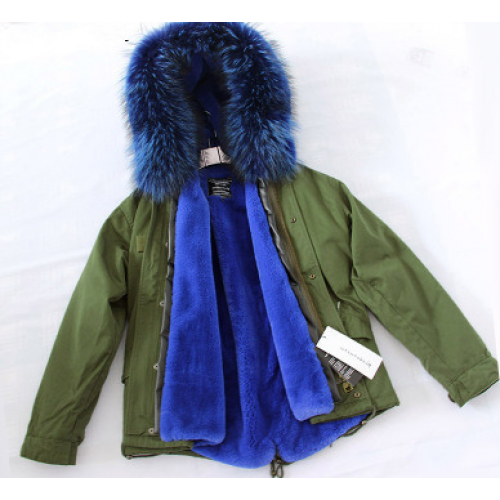 Full Fur lined Parka Jacket with Fur Hood Sapphire Blue – Lisa&39s