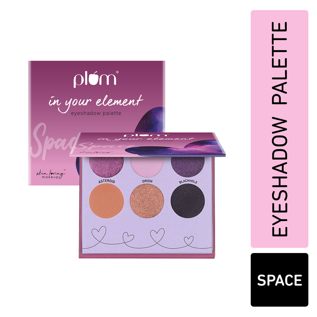 

Plum In Your Element Eyeshadow Palette | Super Pigmented | Easy to Blend | 6-in-1 Palette | 01 Fire, 05 Space