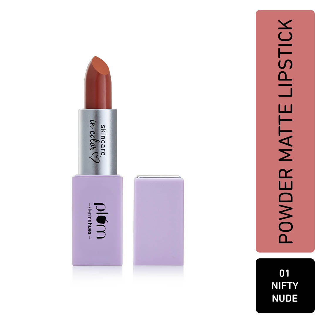 

Plum Velvet Haze Matte Lipstick with SPF 30 | Powder Matte Finish | Highly Pigmented | With Ceramides | 01 Nifty Nude, 01 Nifty Nude