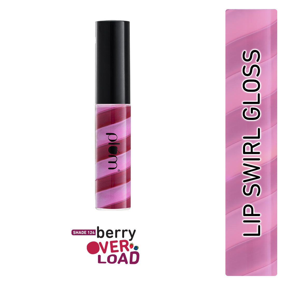 

Plum Soft Swirl Lip Gloss | High-Shine Finish | Intense Pigment | 3 Shades In 1 | 121 Caramel Crunch, 124 Berry Overload