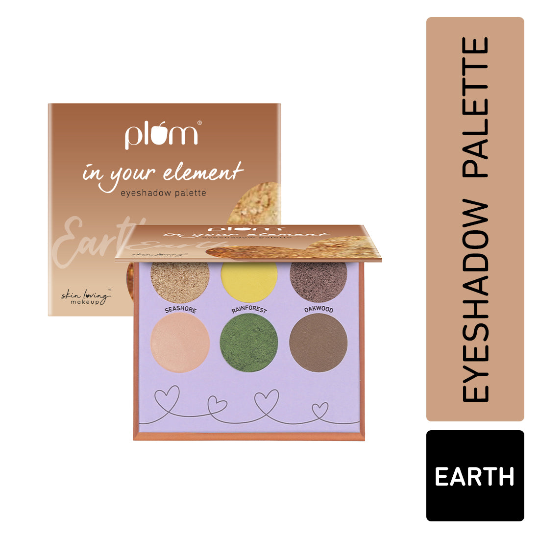 

Plum In Your Element Eyeshadow Palette | Super Pigmented | Easy to Blend | 6-in-1 Palette | 01 Fire, 03 Earth
