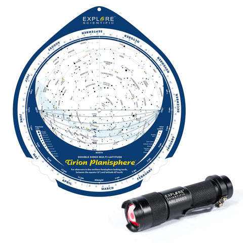 Double-Sided Multi-Latitude Tirion Planisphere with Astro-R Light