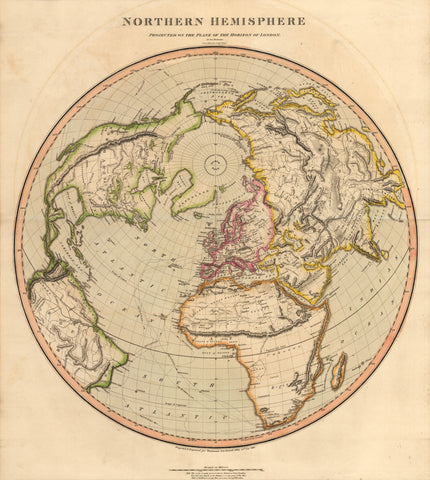 1817 northern hemisphere projected on the plane of the horizon