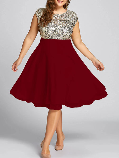 plus size sequin sparkly cocktail dress